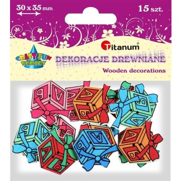 Drewniane guziki Prezenty 15szt