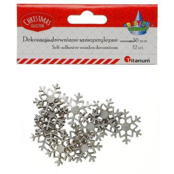 Drewniane płatki śniegu samoprzylepne 12 szt