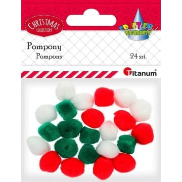 Pompony akrylowe mix 24 szt.