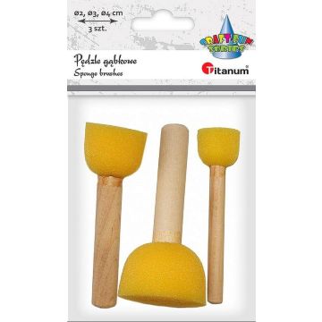 Pędzle gąbkowe płaskie mix 3szt.