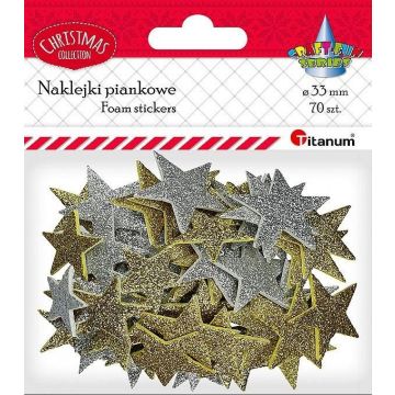 Naklejki piankowe gwiazdki 33mm mix 70szt.