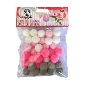 Pompony dekoracyjne 20mm - Różany ogród ASTRA