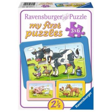 Puzzle 3x6 Zwierzaki