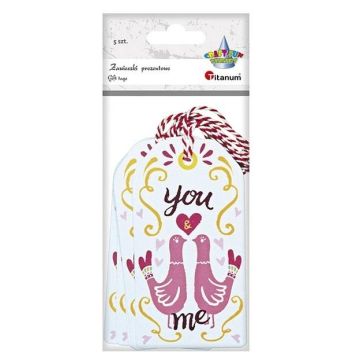 Zawieszki prezentowe gołębie you&me 5szt