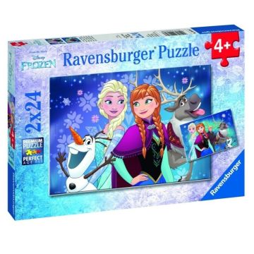 Puzzle 2x24 Kraina Lodu. Przyjaciele