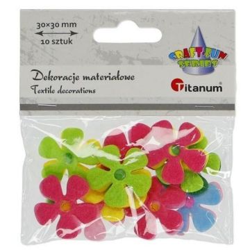 Filcowe kwiatki z pomponem w środku 30mm 10szt
