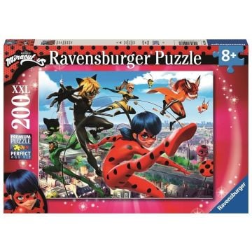 Puzzle 200 Miraculum. Biedronka i Czarny Kot XXL