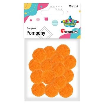 Pompony poliestrowe 18mm pomarańczowe 15szt