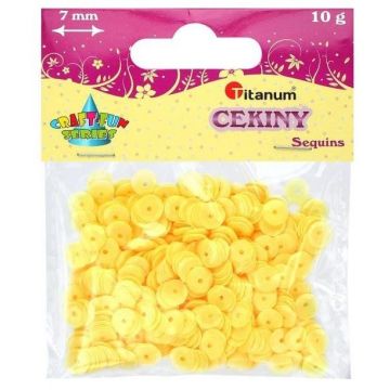 Cekiny 7mm okrągłe pastelowe żółte