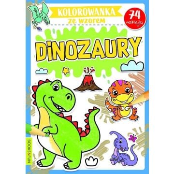 Kolorowanka ze wzorem. Dinozaury