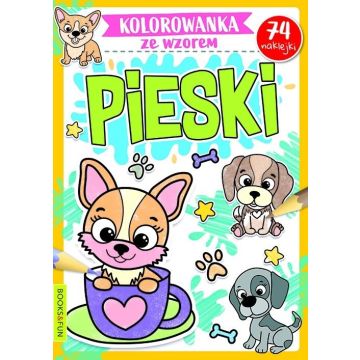 Kolorowanka ze wzorem. Pieski