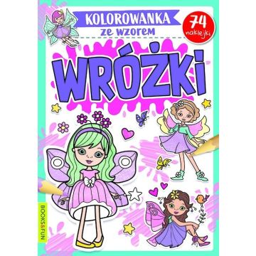 Kolorowanka ze wzorem. Wróżki