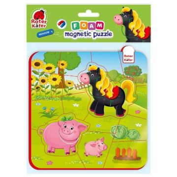 Piankowe puzzle magnetyczne. Koń i świnki