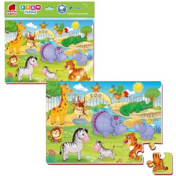 Piankowe puzzle A4. Zabawne obrazki. ZOO