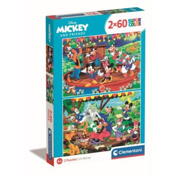 Puzzle 2x60 Super Kolor Mickey and friends