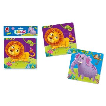Piankowe puzzle 2w1. Zoo