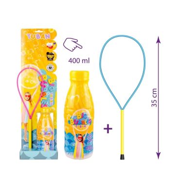 Obręcz do baniek mydlanych + płyn 400ml TUBAN
