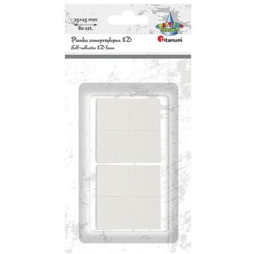 Pianka samoprzylepna 3D 25x25mm biała
