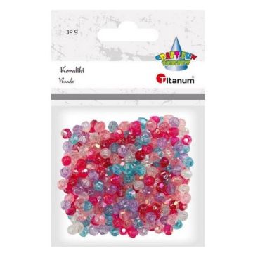 Koraliki plastikowe fasetowane mix 30g