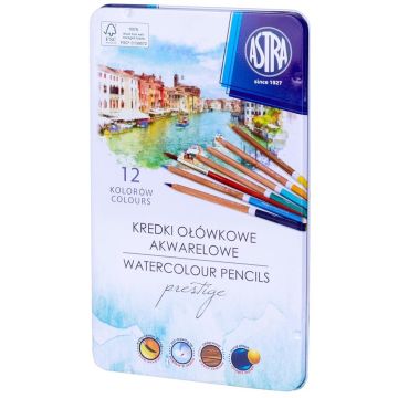 Kredki akwarelowe Prestige 12 kolorów ASTRA