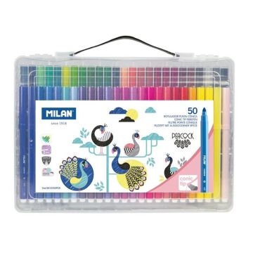 Flamastry Peacock w walizce 50 kolorów MILAN