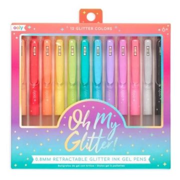 Długopisy żelowe z brokatem Oh My Glitter 12 kol