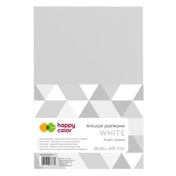 Arkusze piankowe A4 5szt białe HAPPY COLOR