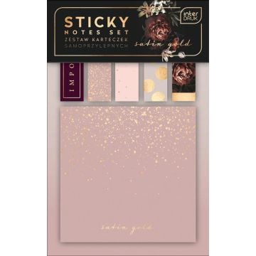 Zestaw karteczek samoprzylepnych Satin Gold mix