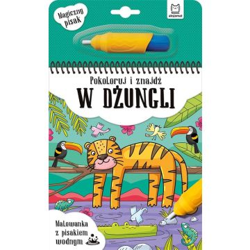 Malowanka z pisakiem..Pokoloruj i znajdź w dżungli