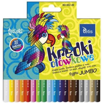 Kredki Tetiski okrągłe jumbo 18kol. KO002-JD