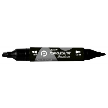 Marker perman. czarna 2 końcówki (12szt.) KM502-V2