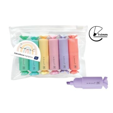 Zakreślacz Sweet 6 kolorów pastel