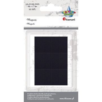 Magnesy samoprzylene prostokątne 12,7x25mm 12szt