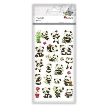 Naklejki wypukłe misie panda mix 22szt