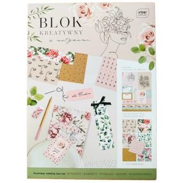 Blok kreatywny z naklejkami A4/14K 80/170G Garden