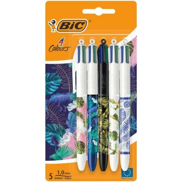 Długopis 4-kolorowy Message Botanical 5szt BIC