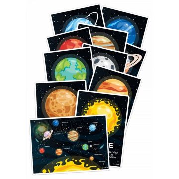 Plansze edukacyjne A4 - Kosmos 11 kart