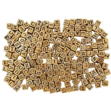 Koraliki ABC - Złote literki 6mm 30g
