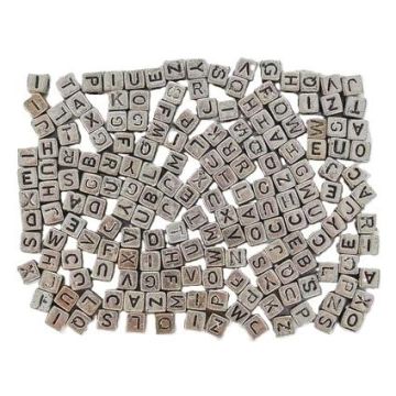 Koraliki ABC - Srebrne literki 6mm 30g