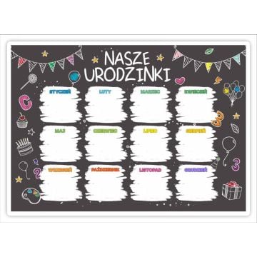 Kalendarz urodzinowy - Tablica kredowa