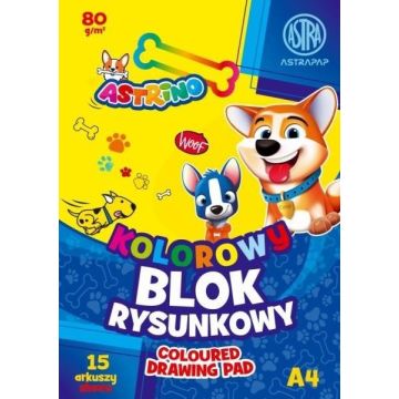 Blok kolorowy barwiony A4/15K 80g Astrino (10szt)