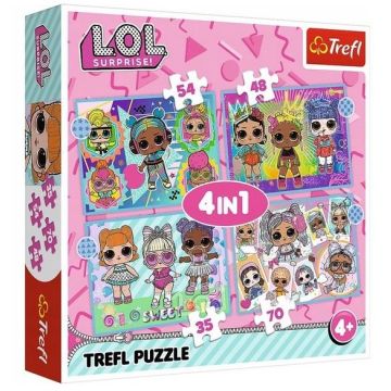 Puzzle 4w1 Poznaj laleczki TREFL