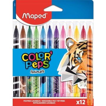 Flamastry Colorpeps Animals 12 kolorów MAPED