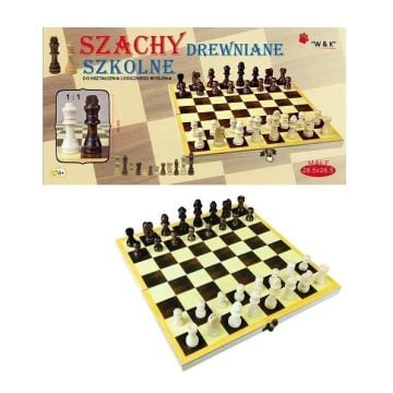 Szachy szkolne drewniane 28,5x28,5cm