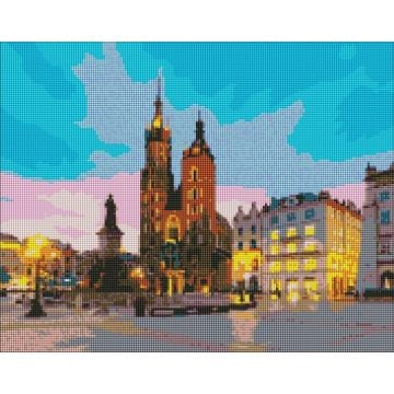 Diamentowa mozaika - Kraków wieczorem 40x50cm