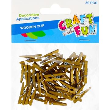Spinacze dekoracyjne drewniane 30szt