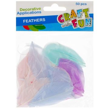 Piórka 4-5cm pastelowe 50szt