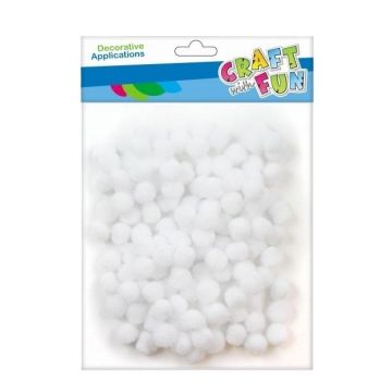 Pompony dekoracyjne białe 1cm 120szt