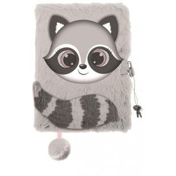 Pamiętnik z kłódką A5/96K 3D włochacz Raccoon