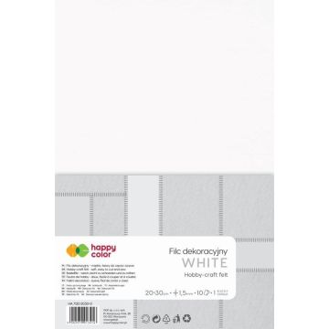 Filc dekoracyjny biały 10szt HAPPY COLOR